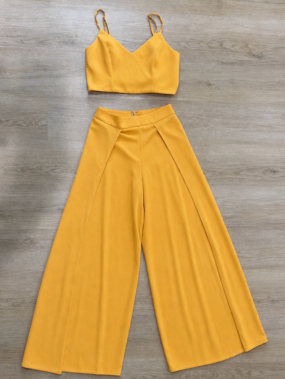 Lulu's Sunny Mustard High-Waist Wide Leg Pants
